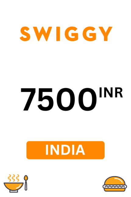 Swiggy ₹7500 INR Gift Card (India) - Digital Code