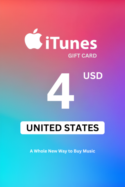 Apple iTunes $4 USD Gift Card (United States) - Digital Code