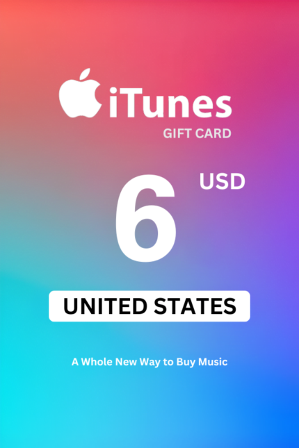 Apple iTunes $6 USD Gift Card (United States) - Digital Code