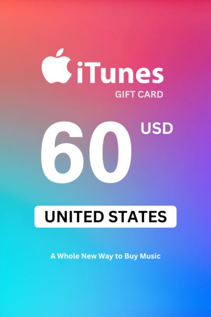 Apple iTunes $60 USD Gift Card (United States) - Digital Code