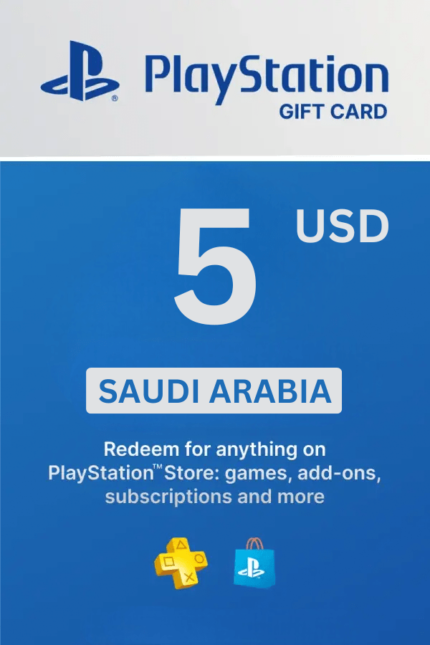 PlayStation Store 5 USD Gift Card (Saudi Arabia) - Digital Code