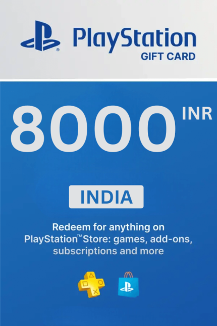 PlayStation Store ₹8000 INR Gift Card (India) - Digital Code