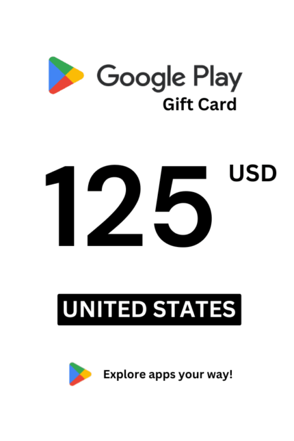 Google Play 125 USD Gift Card (United States) - Digital Code