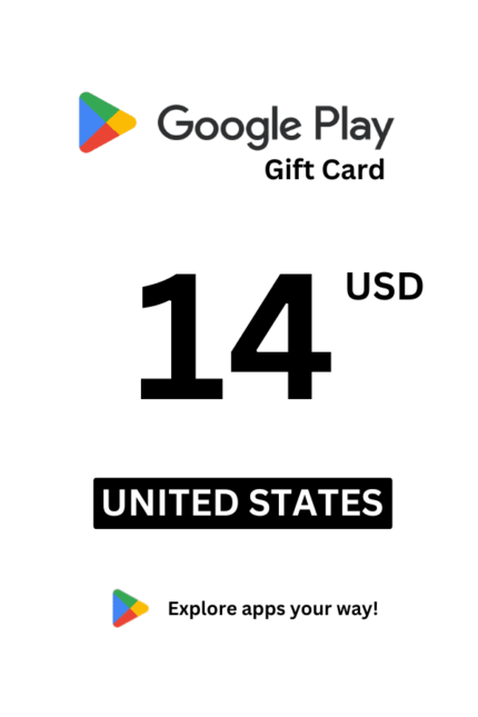 Google Play 14 USD Gift Card (United States) - Digital Code
