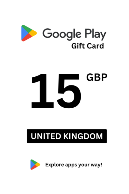 Google Play 15 GBP Gift Card (United Kingdom) - Digital Code