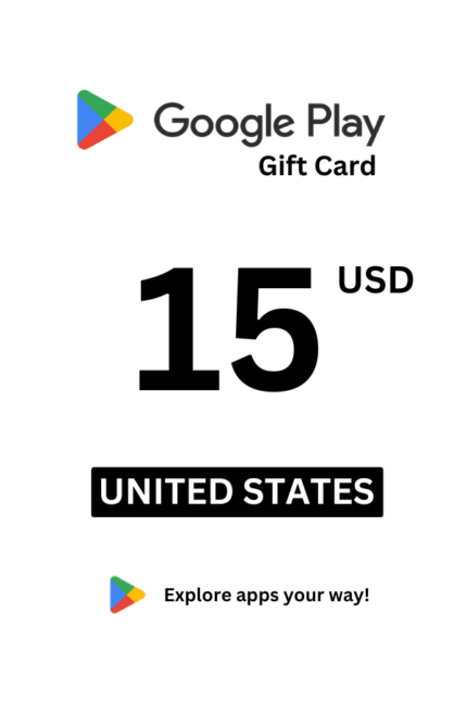 Google Play 15 USD Gift Card (United States) - Digital Code