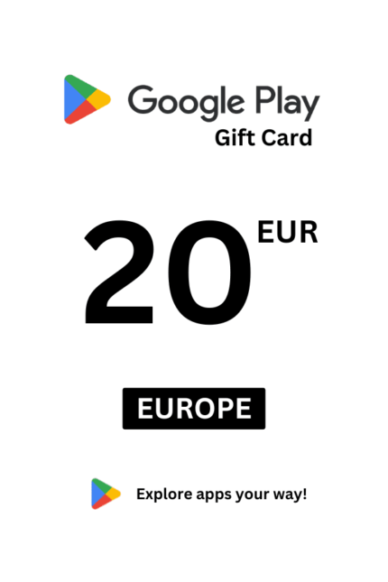 Google Play 20 EUR Gift Card (Europe) - Digital Code