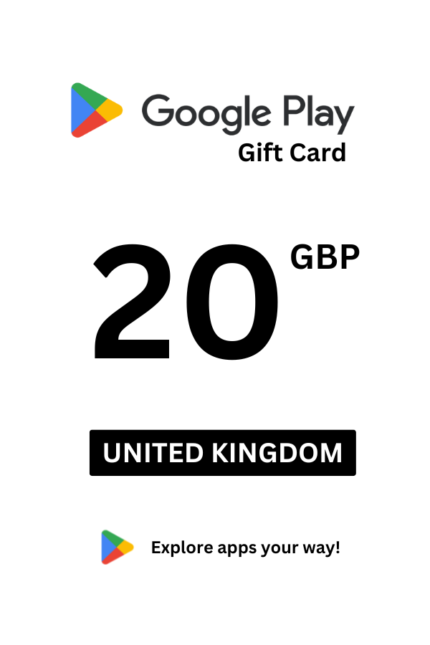 Google Play 20 GBP Gift Card (United Kingdom) - Digital Code