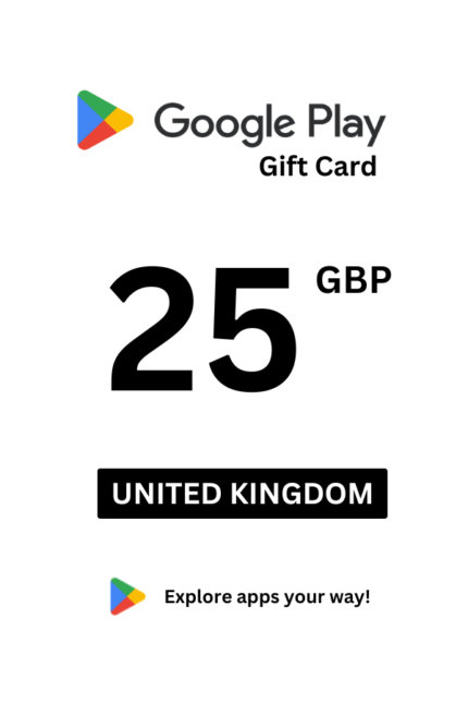Google Play 25 GBP Gift Card (United Kingdom) - Digital Code