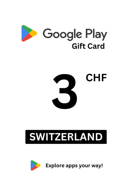 Google Play 3 CHF Gift Card (Switzerland) - Digital Code