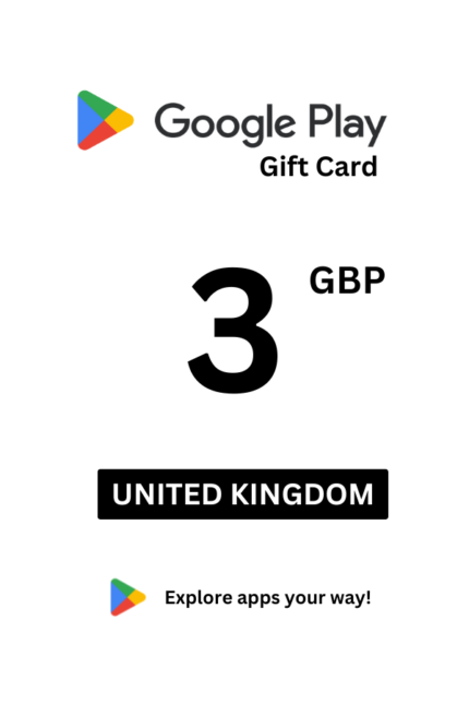Google Play 3 GBP Gift Card (United Kingdom) - Digital Code