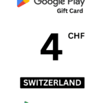 Google Play 4 CHF Gift Card (Switzerland) - Digital Code