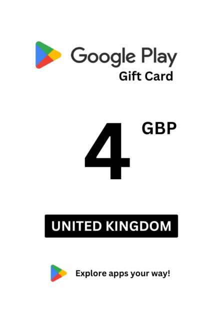 Google Play 4 GBP Gift Card (United Kingdom) - Digital Code