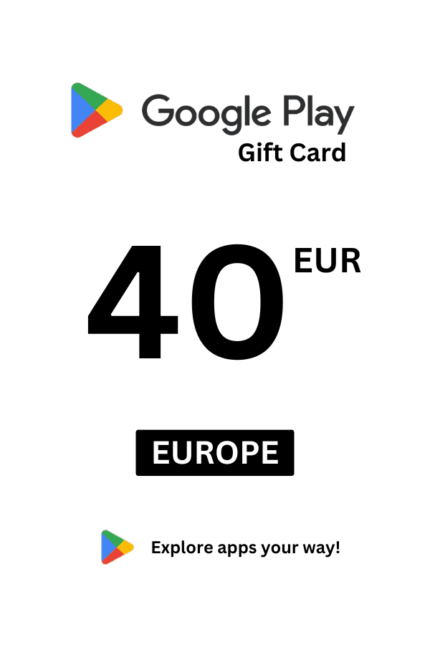 Google Play 40 EUR Gift Card (Europe) - Digital Code