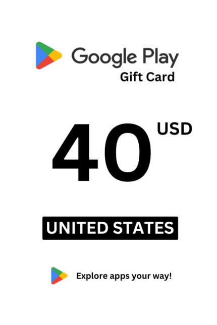 Google Play 40 USD Gift Card (United States) - Digital Code