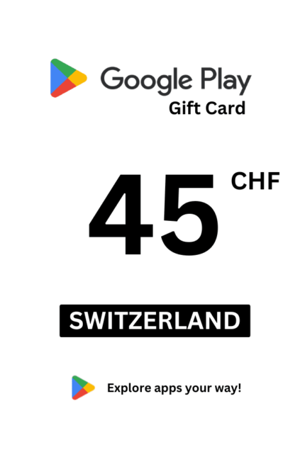 Google Play 45 CHF Gift Card (Switzerland) - Digital Code
