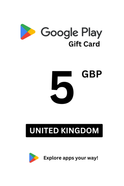 Google Play 5 GBP Gift Card (United Kingdom) - Digital Code