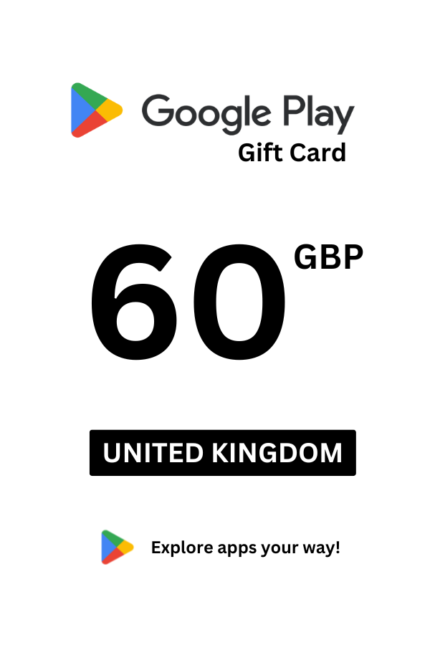 Google Play 60 GBP Gift Card (United Kingdom) - Digital Code