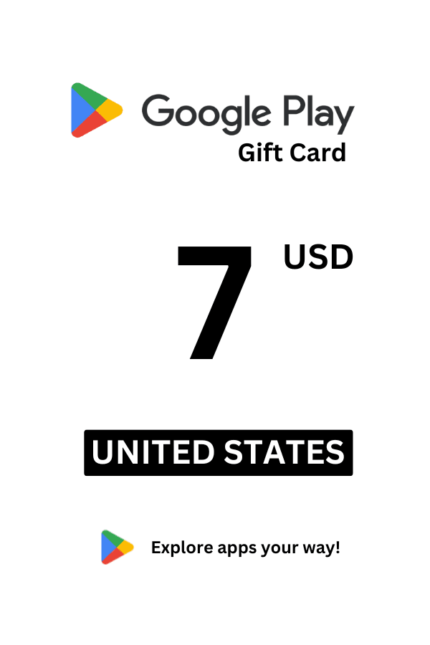 Google Play 7 USD Gift Card (United States) - Digital Code