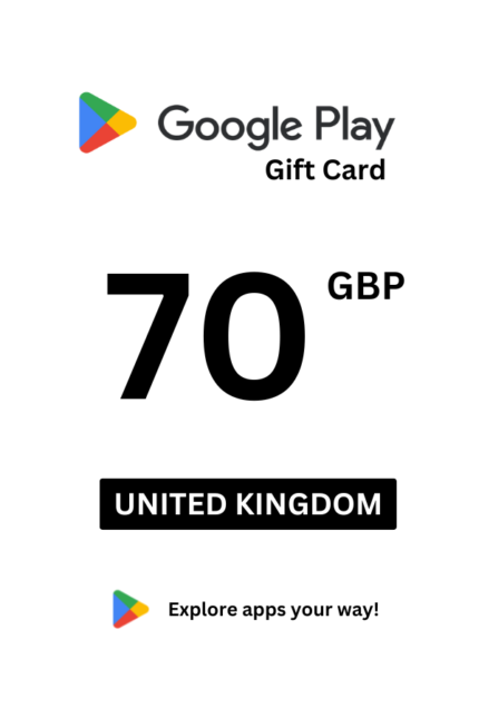 Google Play 70 GBP Gift Card (United Kingdom) - Digital Code