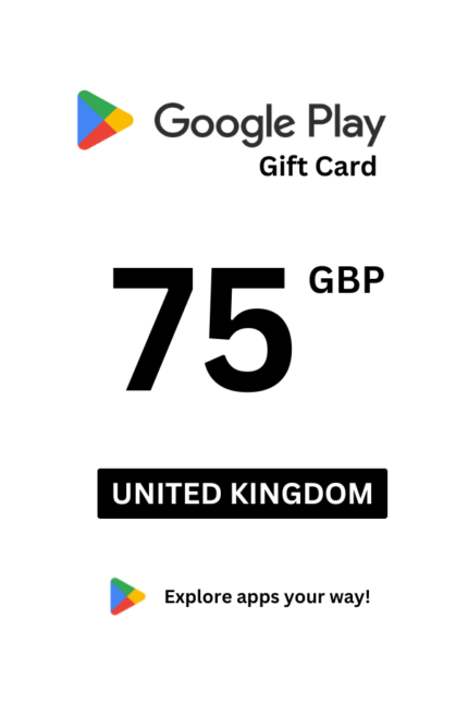 Google Play 75 GBP Gift Card (United Kingdom) - Digital Code