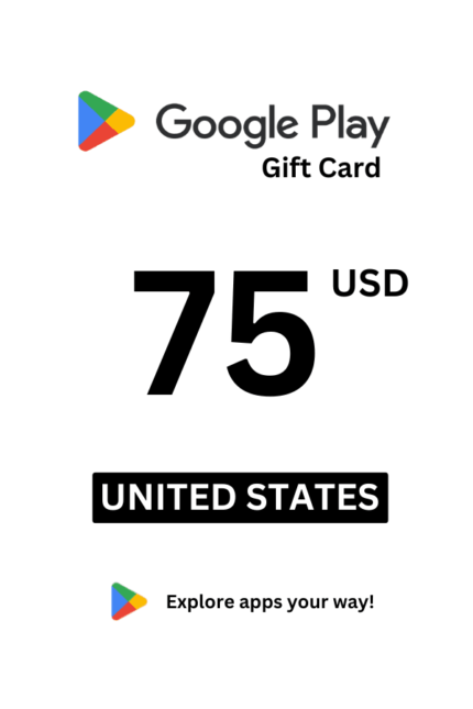 Google Play 75 USD Gift Card (United States) - Digital Code