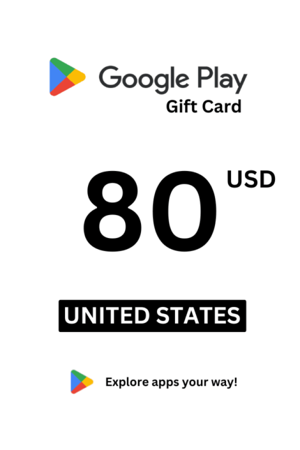 Google Play 80 USD Gift Card (United States) - Digital Code