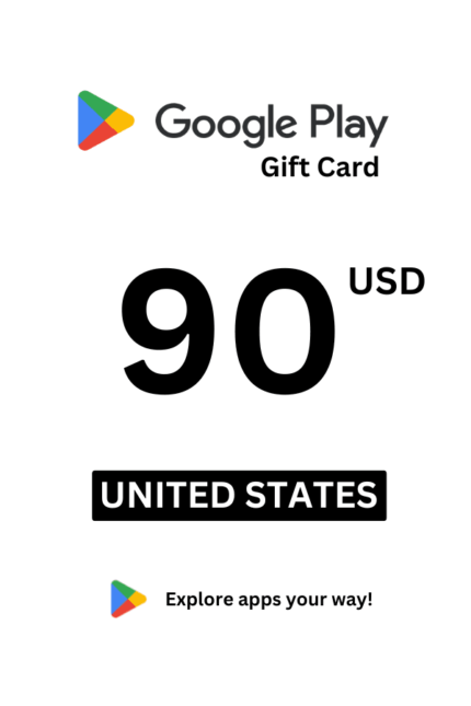 Google Play 90 USD Gift Card (United States) - Digital Code