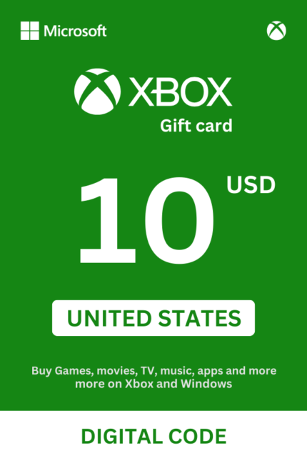 Xbox 10 USD Gift Card (United States) - Digital Code