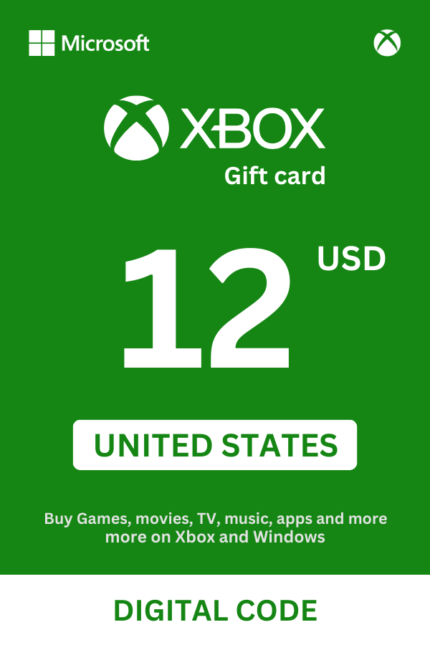 Xbox 12 USD Gift Card (United States) - Digital Code
