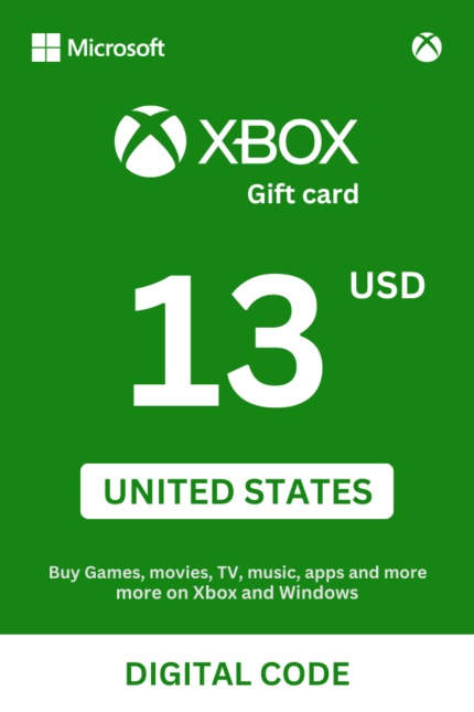 Xbox 13 USD Gift Card (United States) - Digital Code