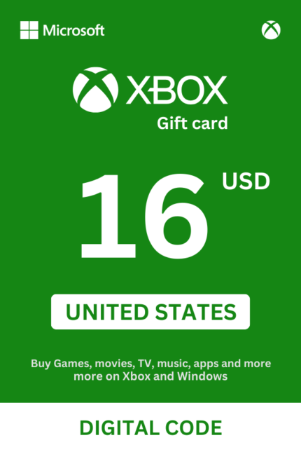 Xbox 16 USD Gift Card (United States) - Digital Code