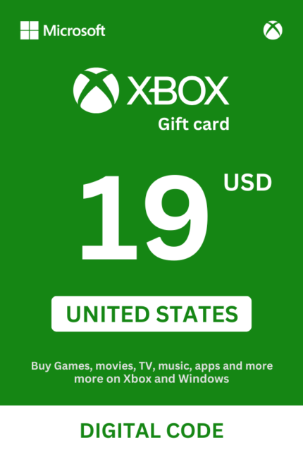 Xbox 19 USD Gift Card (United States) - Digital Code