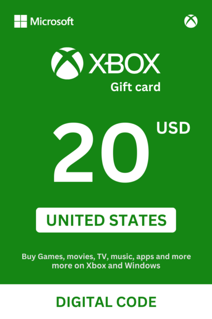 Xbox 20 USD Gift Card (United States) - Digital Code