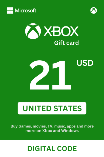 Xbox 21 USD Gift Card (United States) - Digital Code
