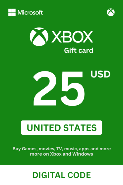Xbox 25 USD Gift Card (United States) - Digital Code