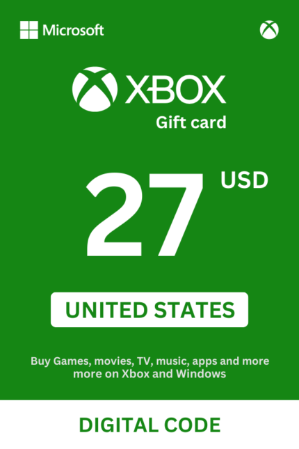 Xbox 27 USD Gift Card (United States) - Digital Code