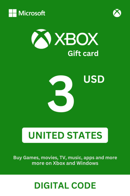 Xbox 3 USD Gift Card (United States) - Digital Code