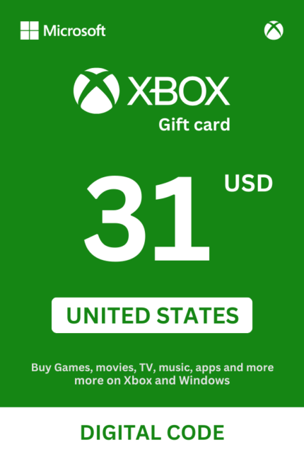 Xbox 31 USD Gift Card (United States) - Digital Code