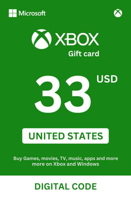 Xbox 33 USD Gift Card (United States) - Digital Code