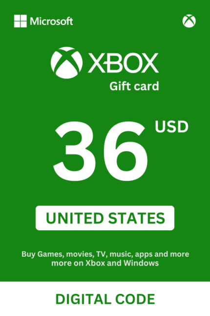 Xbox 36 USD Gift Card (United States) - Digital Code