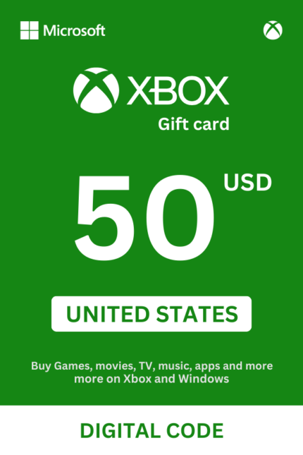 Xbox 50 USD Gift Card (United States) - Digital Code