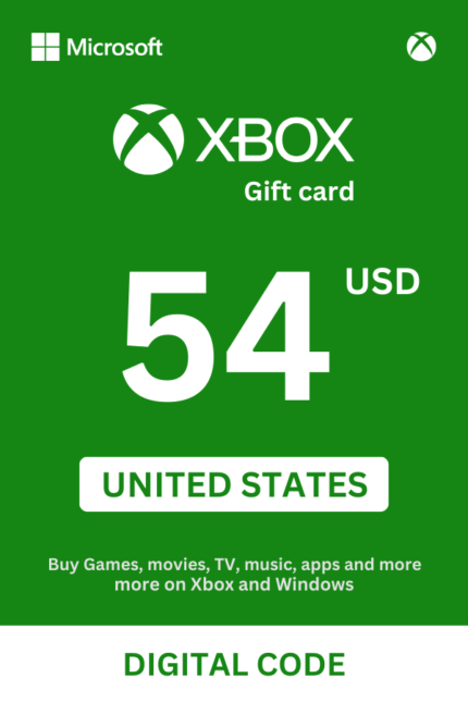 Xbox 54 USD Gift Card (United States) - Digital Code
