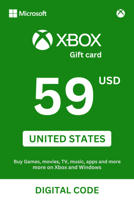 Xbox 59 USD Gift Card (United States) - Digital Code