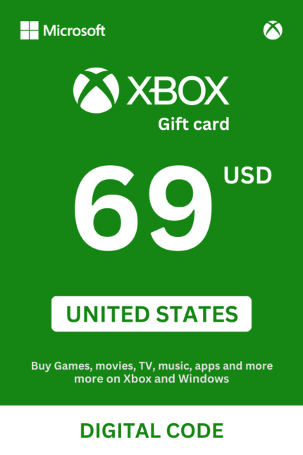 Xbox 69 USD Gift Card (United States) - Digital Code