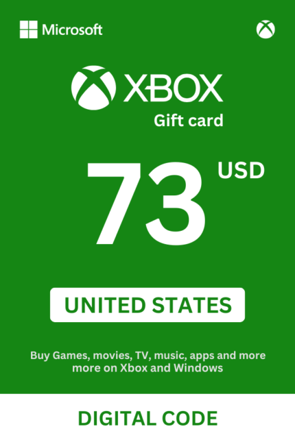 Xbox 73 USD Gift Card (United States) - Digital Code