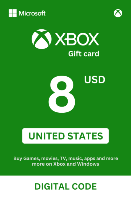Xbox 8 USD Gift Card (United States) - Digital Code