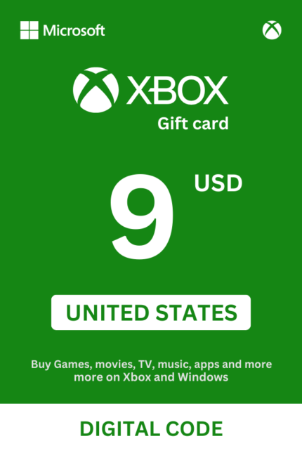 Xbox 9 USD Gift Card (United States) - Digital Code