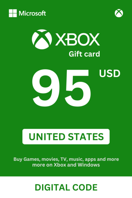 Xbox 95 USD Gift Card (United States) - Digital Code