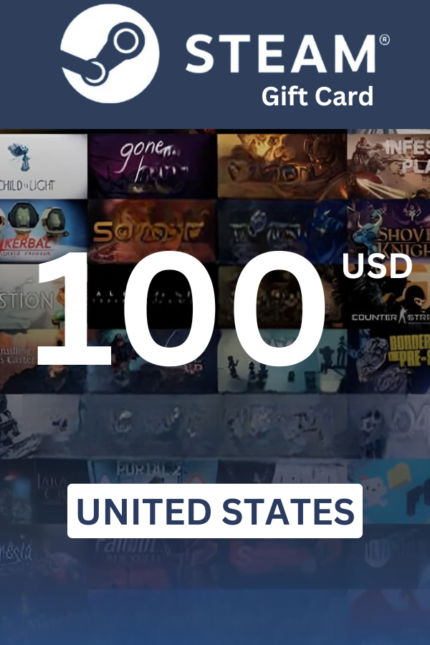 Steam Wallet 100 USD Gift Card (United States) - Digital Code